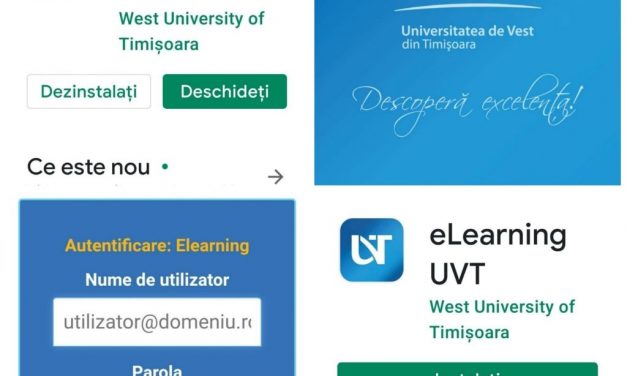 UTV lansează, în premieră națională, aplicația ELEARNING UVT, pentru mobile configurate cu Android sau IOS