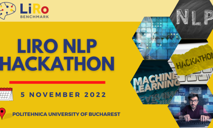 Sâmbătă, 5 noiembrie va avea loc LiRo NLP Hackathon, pe tema Procesării Limbajului Natural dedicat limbii române